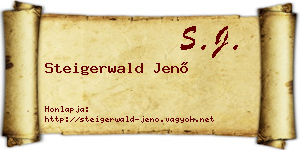 Steigerwald Jenő névjegykártya